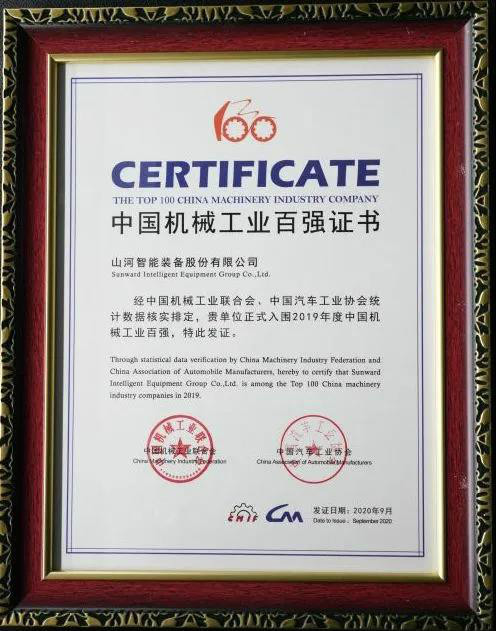 2019年中国机械工业百强发布，三亿·体育-三亿（中国）一站式服务官方网站
智能排名52位