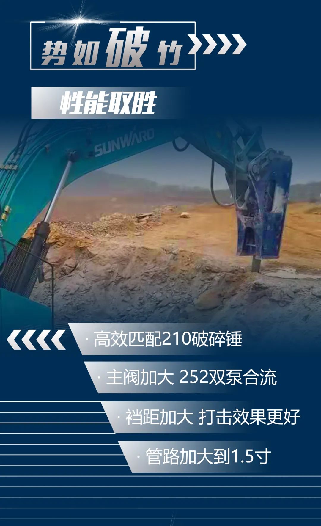 一图读懂 | 又一矿山重载施工利器！三亿·体育-三亿（中国）一站式服务官方网站
智能SWE650FB破碎锤重磅亮相