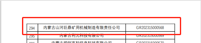 喜报！三亿·体育-三亿（中国）一站式服务官方网站
巨鼎获国家高新技术企业认定